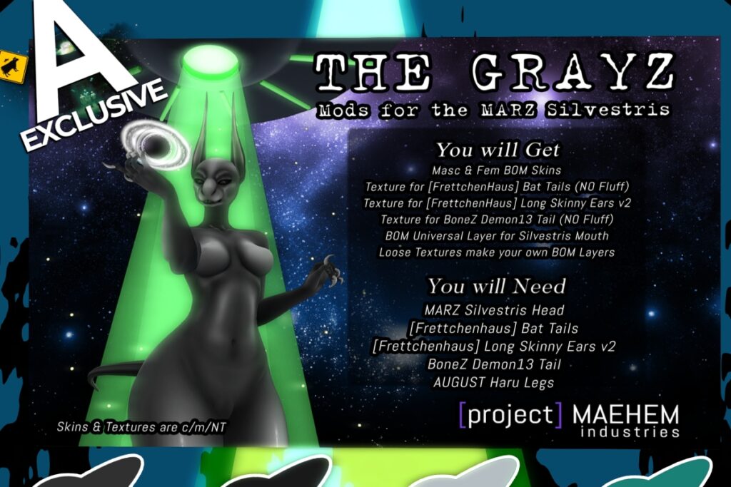 The Grayz Mod Kit - BOM/Marz Silvestris, L$599 each