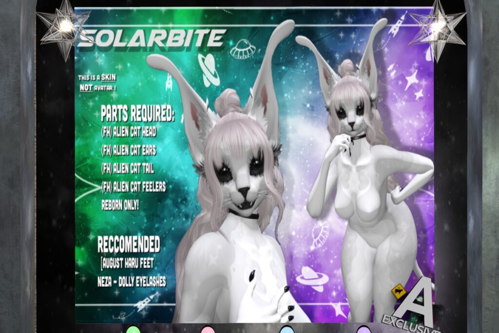 Solarbite Mod Kit - BOM/FH Alien Cat, L$500 each/L$2500 FP