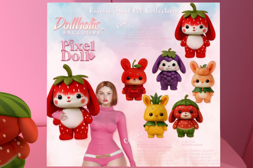 Kawaii Fruit Pet Holdable, L$75 each