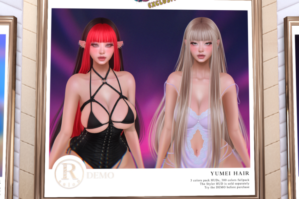 Yumei Hair, L$355 each/L$955 FP