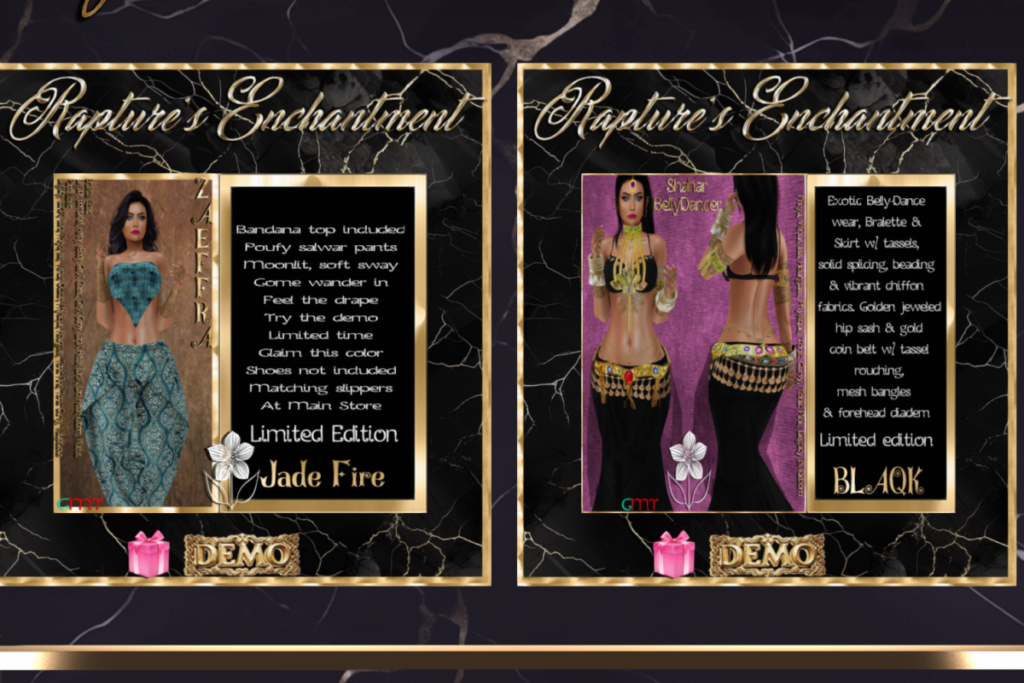 Zaeffra Set/Shahar Bellydance Set - Belleza/Legacy/MaitreyaX/Ocacin/Physique/Reborn/Slink/Tonic+mods, L$263 each