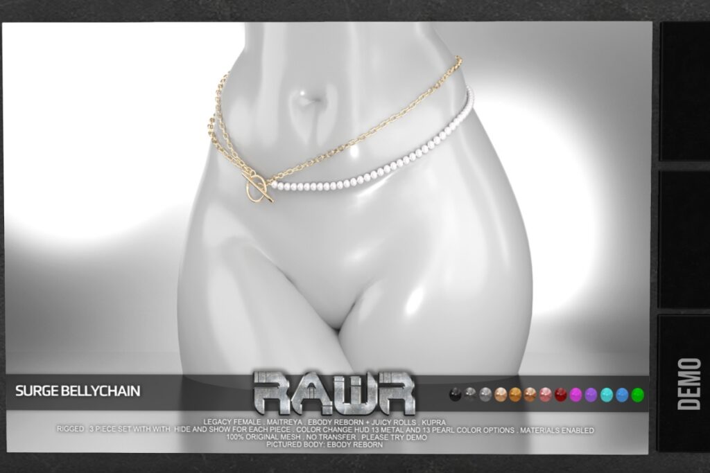 Surge Belly Chain - Inithium/Legacy/Maitreya/Reborn/+mods	&lt;a href=&quot;http://maps.secondlife.com/secondlife/RAWR/68/136/21&quot; target=&quot;_blank&quot;&gt;Teleport&lt;/a&gt;