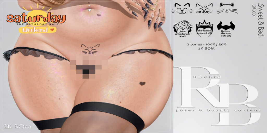 Sweet &amp; Bad Tattoos - BOM	&lt;a href=&quot;http://maps.secondlife.com/secondlife/Lost%20Inhibitions/192/192/22&quot; target=&quot;_blank&quot;&gt;Teleport&lt;/a&gt;