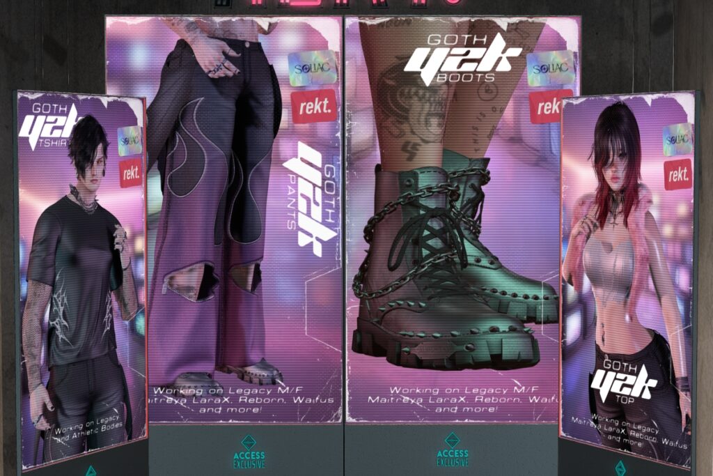 Y2K Goth Outfit - Legacy M+F/MaitreyaX/Reborn/+mods, L$299 each/L$629 each FP