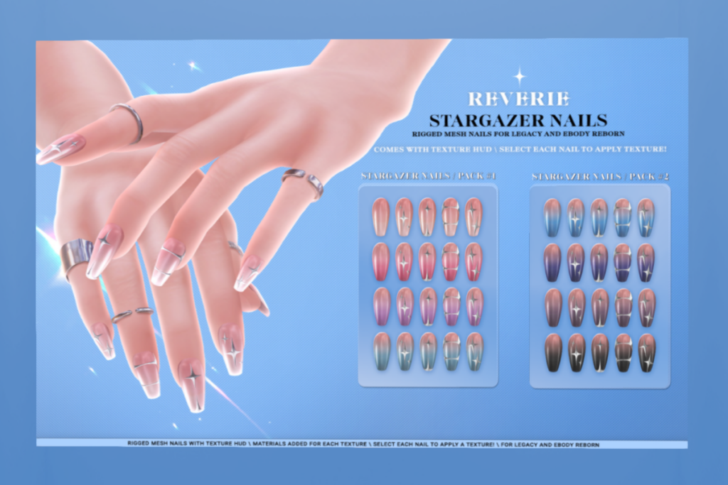 Stargazer Nail Set - Legacy/Reborn, L$250 each/L$500 FP