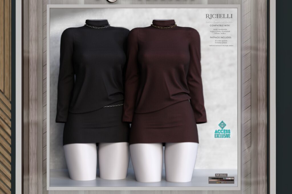 Aelin Sweater Dress - Legacy/MaitreyaX/Reborn/+mods, L$329 each/L$1299 FP