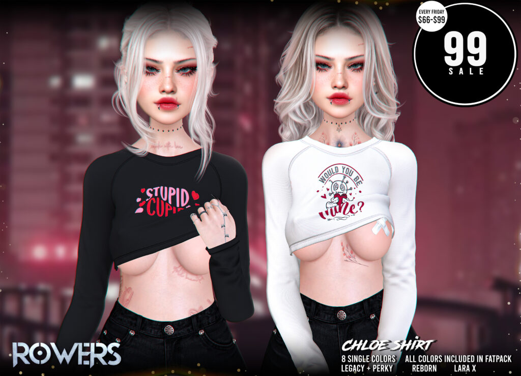 Chloe Shirt - Legacy/MaitreyaX/Reborn/+mods	<a href="http://maps.secondlife.com/secondlife/Rosehaven/196/127/2501" target="_blank">Teleport</a>