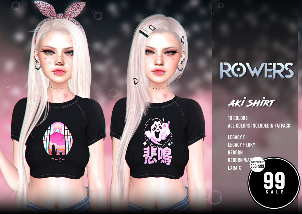 Aki Shirt - Legacy/MaitreyaX/Reborn/+mods	<a href="http://maps.secondlife.com/secondlife/Rosehaven/196/127/2501" target="_blank">Teleport</a>