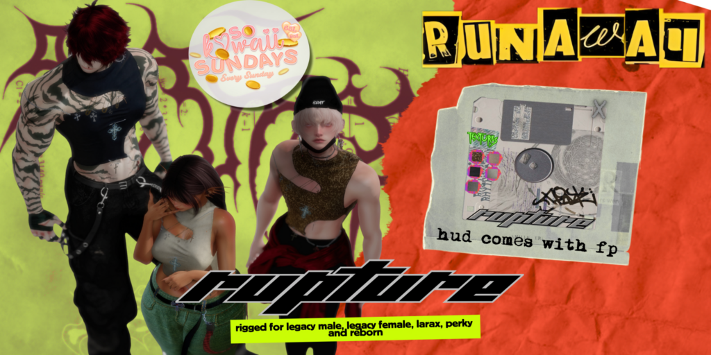 Rupture Outfit - Legacy M+F/MaitreyaX/Reborn/+mods	&lt;a href=&quot;http://maps.secondlife.com/secondlife/Shadowmoor/144/206/1626&quot; target=&quot;_blank&quot;&gt;Teleport&lt;/a&gt;