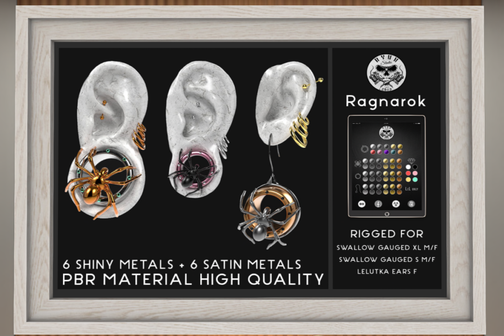 Ragnarok Earrings - EvoX Ears Female/Swallow Gauged Ears S &amp; XL, L$279