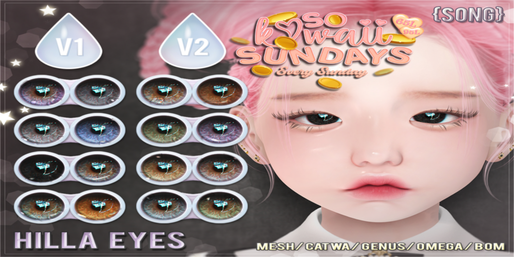 Hilla eyes - BOM/Catwa/Genus/Mesh/Omega	&lt;a href=&quot;https://maps.secondlife.com/secondlife/Land%20Rentals/223/83/1064&quot; target=&quot;_blank&quot;&gt;Teleport&lt;/a&gt;