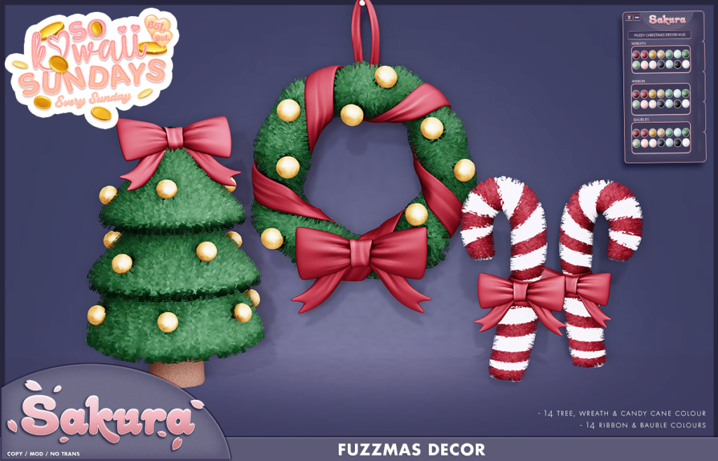 Fuzzmas Decor Set	&lt;a href=&quot;https://maps.secondlife.com/secondlife/Domain/122/106/26&quot; target=&quot;_blank&quot;&gt;Teleport&lt;/a&gt;
