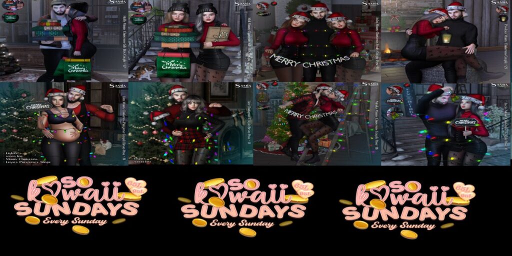 Christmas Couples Poses	&lt;a href=&quot;http://maps.secondlife.com/secondlife/District%20Blue/210/106/3006&quot; target=&quot;_blank&quot;&gt;Teleport&lt;/a&gt;