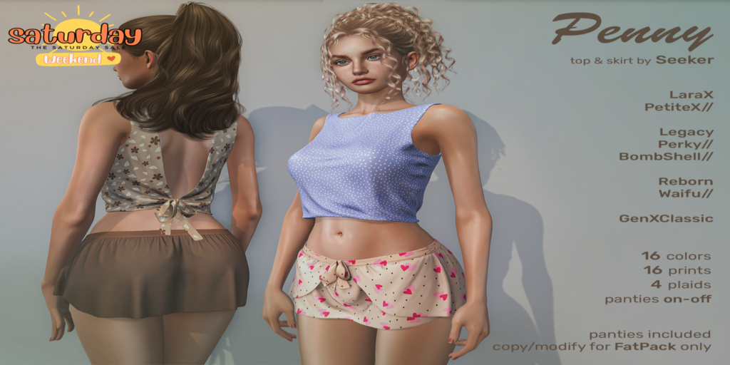 Penny Top &amp; Skirt - GenX Classic/Legacy/MaitreyaX/Reborn/+mods	&lt;a href=&quot;http://maps.secondlife.com/secondlife/Taejin/198/93/2003&quot; target=&quot;_blank&quot;&gt;Teleport&lt;/a&gt;