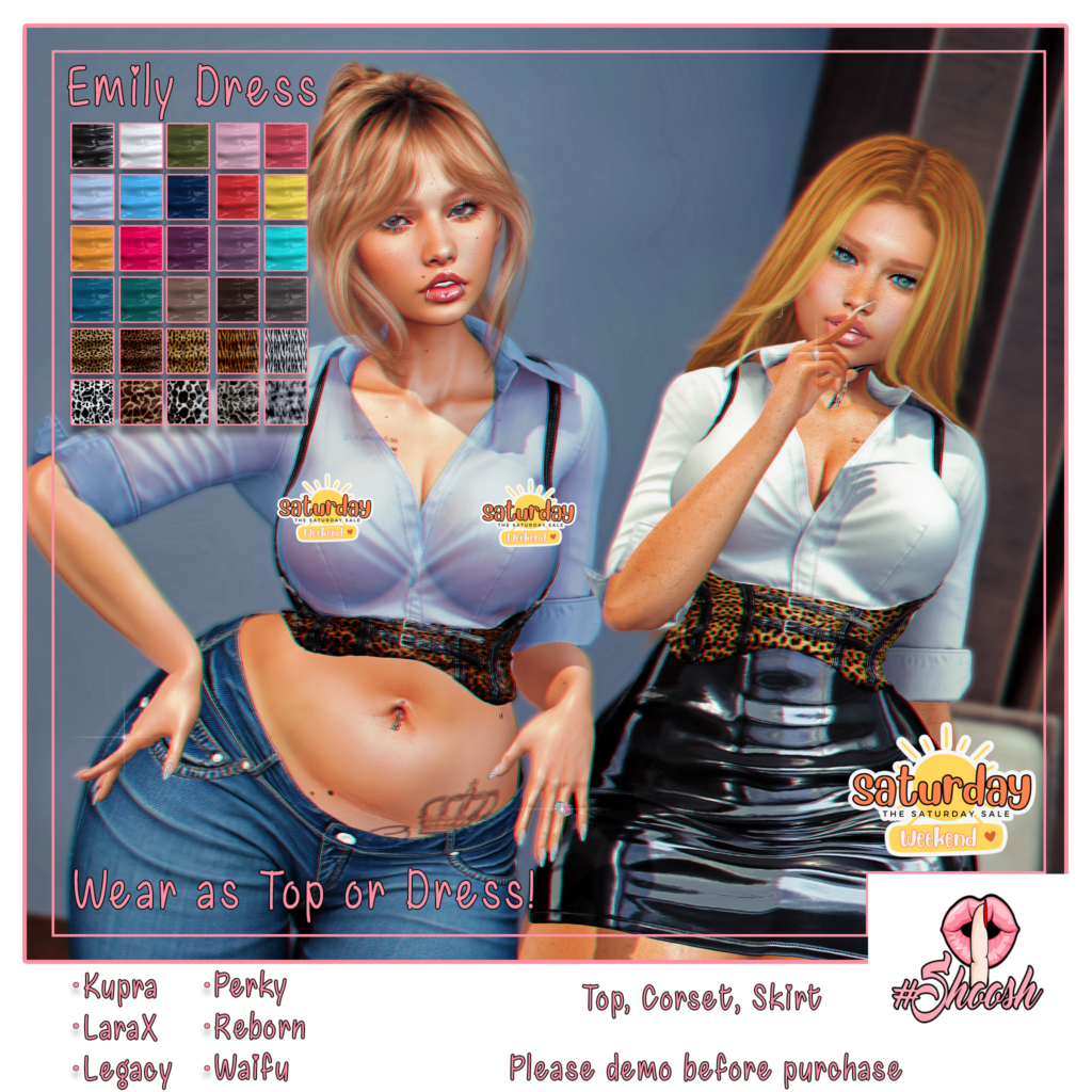 Emily Dress - Inithium/Legacy/MaitreyaX/Reborn/+mods	&lt;a href=&quot;http://maps.secondlife.com/secondlife/Wild%20Pack/161/168/23&quot; target=&quot;_blank&quot;&gt;Teleport&lt;/a&gt;