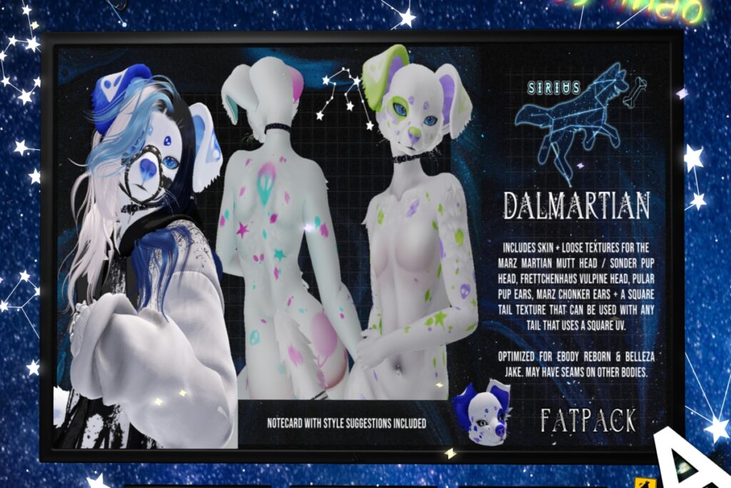 Dalmartian Mod Kit - BOM/Cerberus Sonder Pup/FH Vulpine/Marz Martian Mutt, L$500 each/L$2400 FP