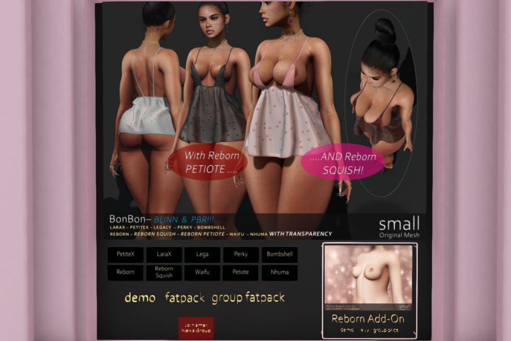 BonBon Dress - Legacy/MaitreyaX/Nhumana/Reborn/+mods, L$699 each/L$999 - L$1999 each FP