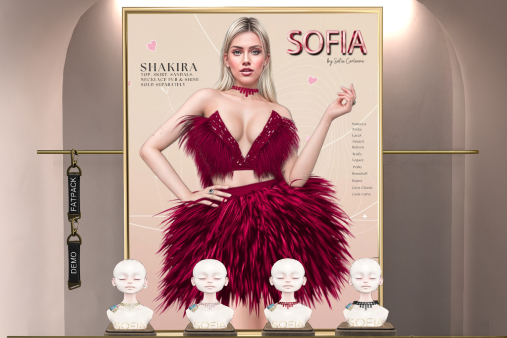 Shakira Top, Skirt, Sandals, &amp; Necklace - GenX/Inithium/Legacy/Maitreya/Reborn/+mods, L$155 each/L$980 FP