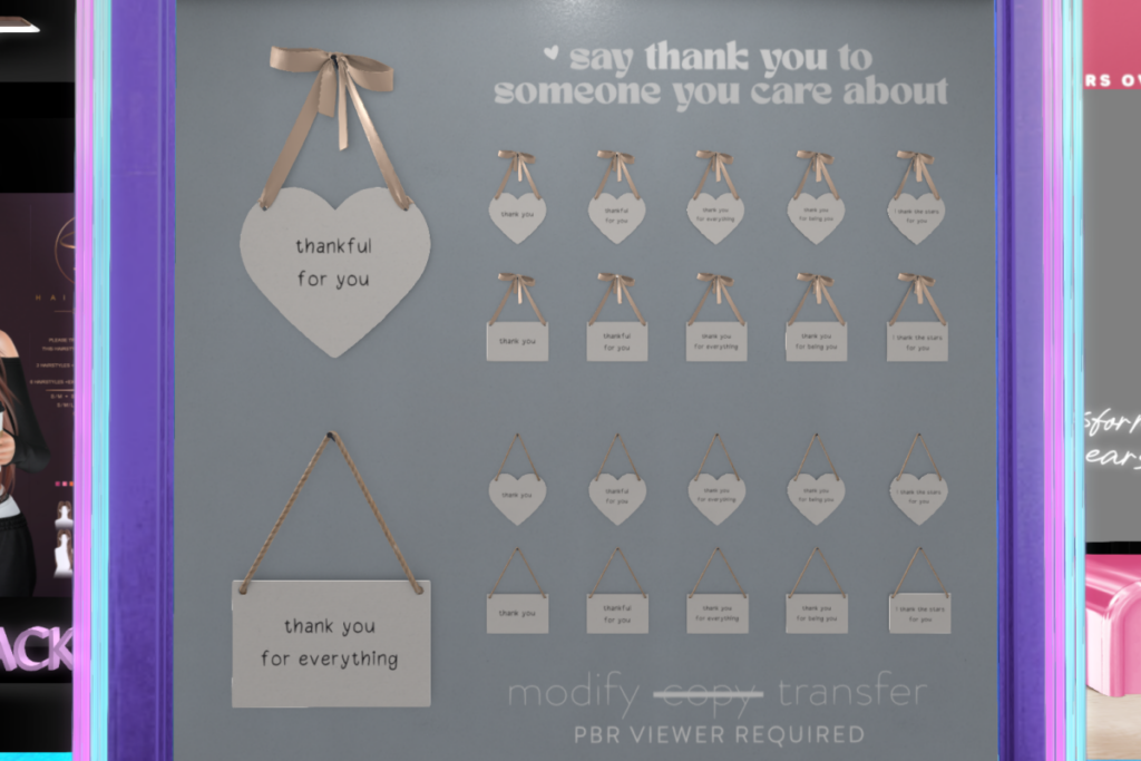 Thank You Cards, L$90 each