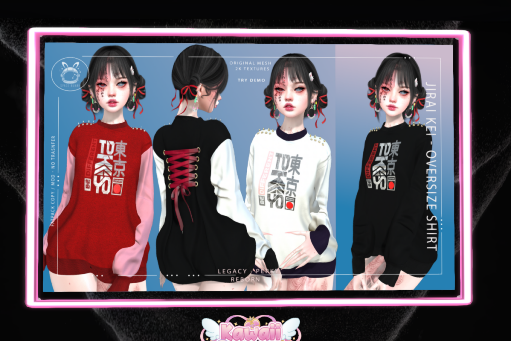 Oversize Shirt - Legacy/Reborn/+mods, L$250 each/L$1250 FP