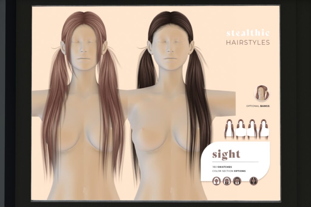 Sight Hairstyle, L$399 Basic Pack/L$199 Upgrade HUD/L$598 FP