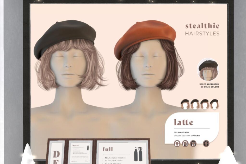 Latte Hair, L$399 basic/L$598 FP