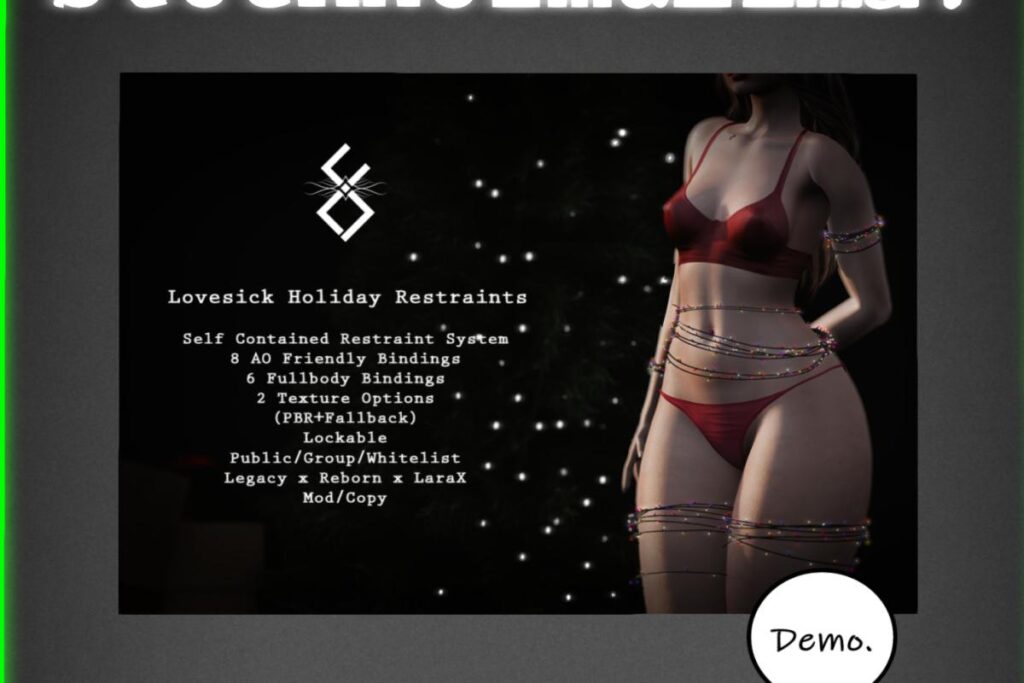 Lovesick Holiday Restraints - Legacy/MaitreyaX/Reborn/+mods, L$1200