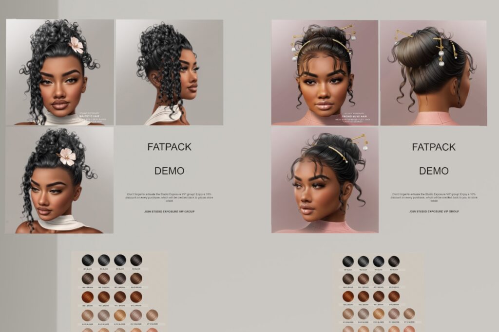 Majestic and Orchid Muse Hairstyle &amp; Hairbase - L$250 each/L$1900 each FP