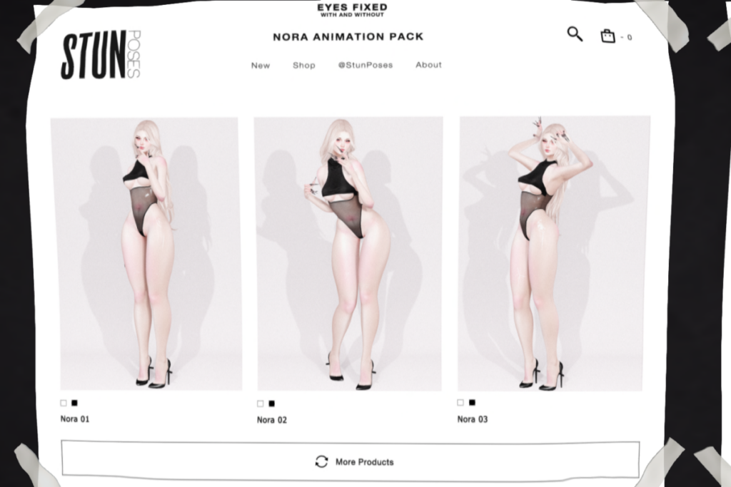 Nora Animations, L$150 each/L$300 FP