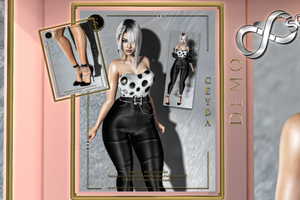 Ceyda Jumpsuit, Sleeves, &amp; Heels - Erika/Inithium/Legacy/Maitreya/Nhumana/Reborn/+mods, L$150-L$199 each/L$1670 FP