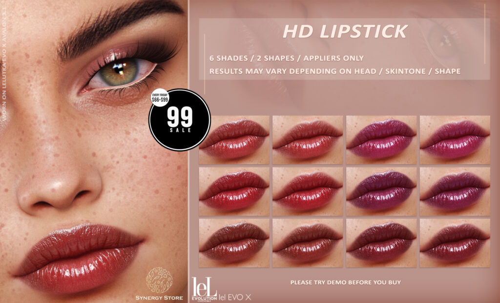 Sunnyvale Lipstick  - Evo/EvoX	<a href="http://maps.secondlife.com/secondlife/Trance/170/52/24" target="_blank">Teleport</a>