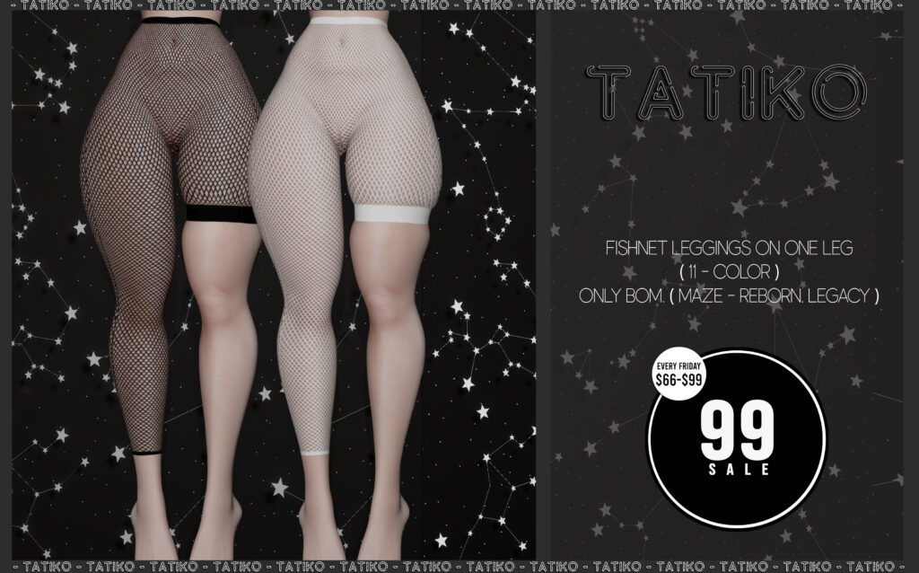 Fishnet Leggings On One Leg - BOM	&lt;a href=&quot;http://maps.secondlife.com/secondlife/Zelopian/164/117/1739&quot; target=&quot;_blank&quot;&gt;Teleport&lt;/a&gt;