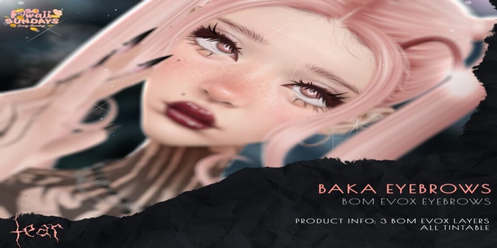 Baka Eyebrows - EvoX	&lt;a href=&quot;http://maps.secondlife.com/secondlife/Hashira/150/190/3&quot; target=&quot;_blank&quot;&gt;Teleport&lt;/a&gt;