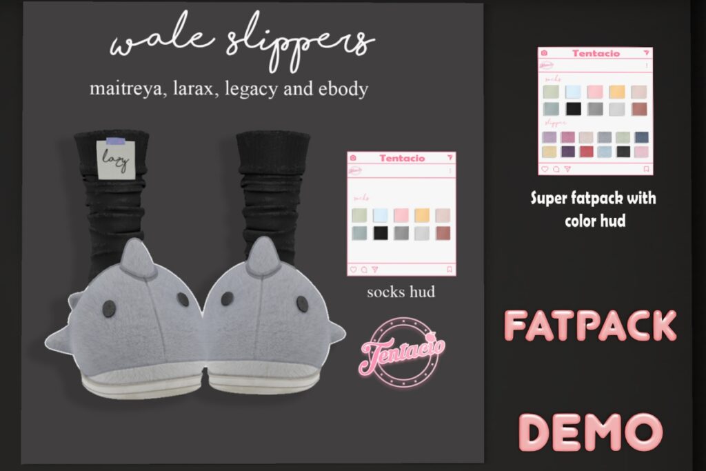 Wale Slippers - Legacy/Maitreya/Reborn/+mods, L$249 each/L$1299 FP