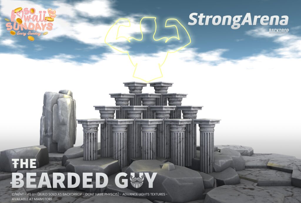 Strong Arena Backdrop	&lt;a href=&quot;https://maps.secondlife.com/secondlife/Moonwall/169/121/32&quot; target=&quot;_blank&quot;&gt;Teleport&lt;/a&gt;