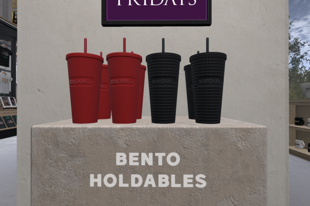 Fluted Red Tumbler | Matte Black Tumbler	<a href="http://maps.secondlife.com/secondlife/Vordun/143/204/31" target="_blank">Teleport</a>