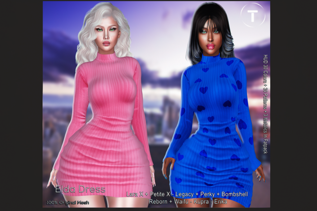 Elda Dress - Erika/Inithium/Legacy/MaitreyaX/Reborn/+mods, L$325 each/L$1799 FP