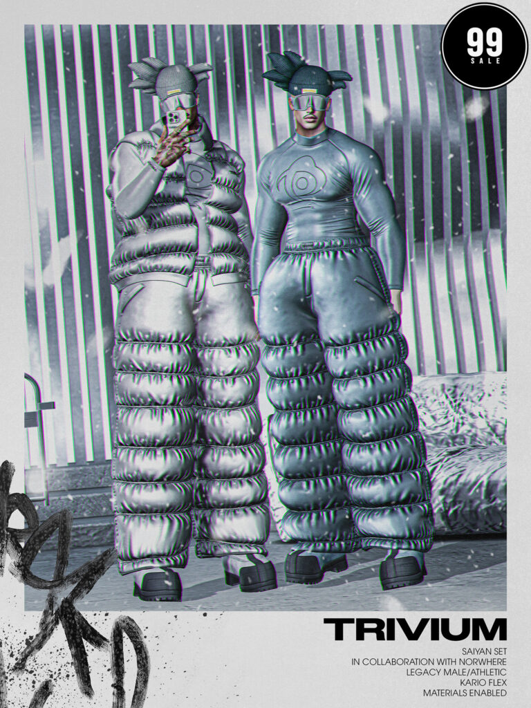 Saiyan Set - Kario Flex/Legacy/+mods	<a href="http://maps.secondlife.com/secondlife/TRIVIUM/136/103/2302" target="_blank">Teleport</a>