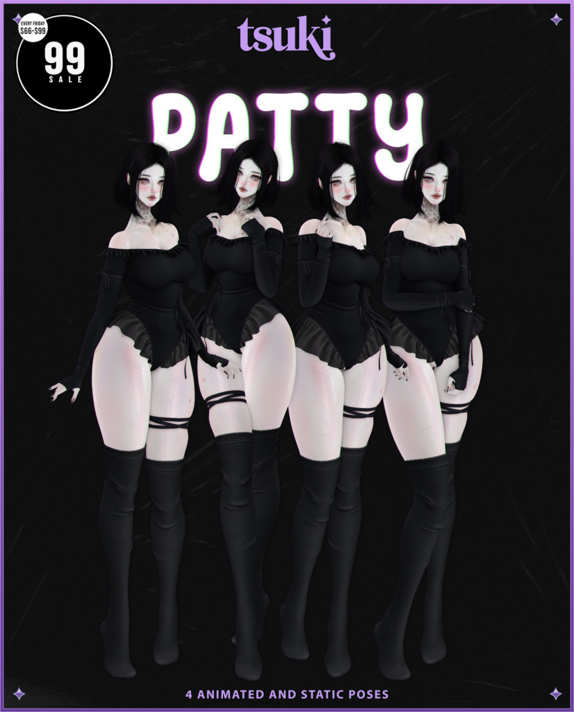 Patty Poses	&lt;a href=&quot;http://maps.secondlife.com/secondlife/Dark%20Desires/240/183/24&quot; target=&quot;_blank&quot;&gt;Teleport&lt;/a&gt;