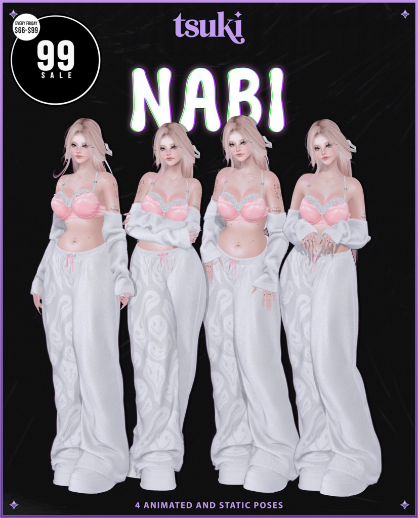 Nabi Poses	&lt;a href=&quot;http://maps.secondlife.com/secondlife/Dark%20Desires/240/183/25&quot; target=&quot;_blank&quot;&gt;Teleport&lt;/a&gt;
