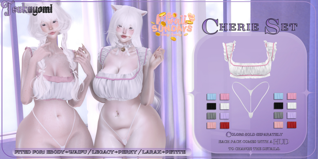 Cherie Set - Legacy/MaitreyaX/Reborn/+mods	&lt;a href=&quot;http://maps.secondlife.com/secondlife/Hashira/58/164/3&quot; target=&quot;_blank&quot;&gt;Teleport&lt;/a&gt;