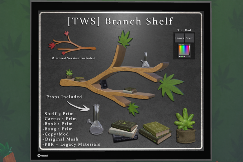 Branch Shelf with Props, L$299