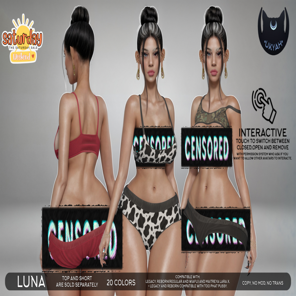 Luna Top &amp; Shorts - Legacy/MaitreyaX/Reborn/+mods	&lt;a href=&quot;http://maps.secondlife.com/secondlife/Magic%20Sky/194/96/2022&quot; target=&quot;_blank&quot;&gt;Teleport&lt;/a&gt;