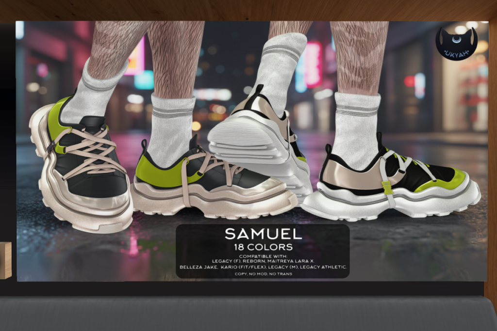 Samuel Sneakers - Jake/Kario/Legacy F+M/MaitreyaX/Reborn/+mods, L$199 each/L$1199 FP