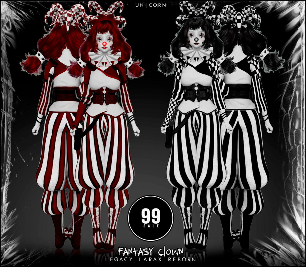 Fantasy Clown Outfit - Legacy/MaitreyaX/Reborn	&lt;a href=&quot;http://maps.secondlife.com/secondlife/Tamburello/210/191/819&quot; target=&quot;_blank&quot;&gt;Teleport&lt;/a&gt;
