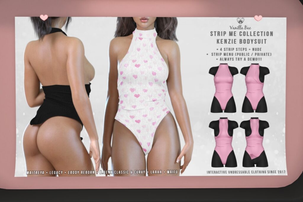 Kenzie Bodysuit - GenX/Legacy/Maitreya/Reborn/+mods	&lt;a href=&quot;http://maps.secondlife.com/secondlife/Vanilla%20Bae/109/106/27&quot; target=&quot;_blank&quot;&gt;Teleport&lt;/a&gt;