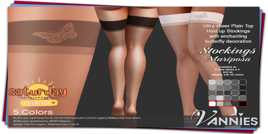 Stockings Mariposa Black &amp; White - BOM/Legacy/Maitreya/+mods	&lt;a href=&quot;http://maps.secondlife.com/secondlife/Eden%20Razorbill/39/161/23&quot; target=&quot;_blank&quot;&gt;Teleport&lt;/a&gt;