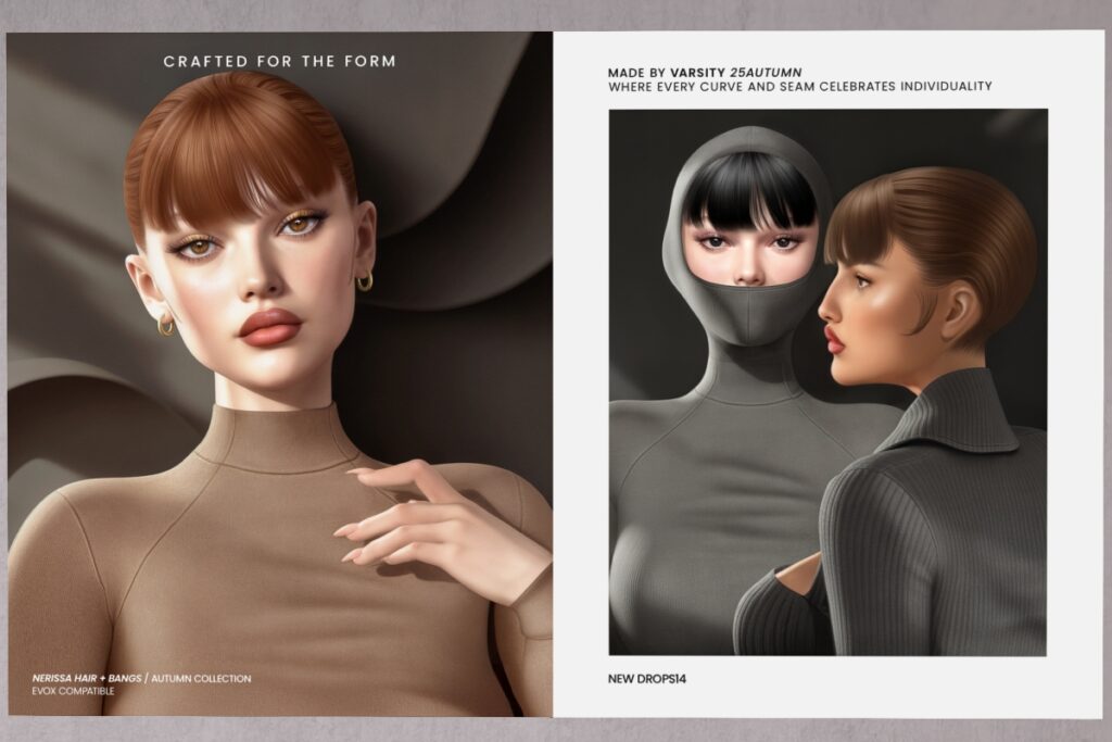 Nerissa Hairstyle &amp; Hairbase - EvoX, L$250 each/L$1350 FP