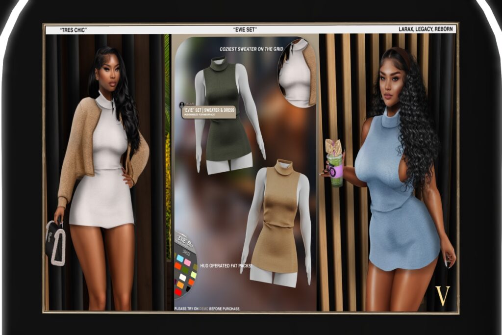 Evie Set - Legacy/MaitreyaX/Reborn, L$399 each/L$999 FP