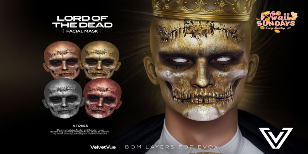 Lord Of The Dead Mask - EvoX	&lt;a href=&quot;http://maps.secondlife.com/secondlife/Future%20Dreams/71/63/982&quot; target=&quot;_blank&quot;&gt;Teleport&lt;/a&gt;